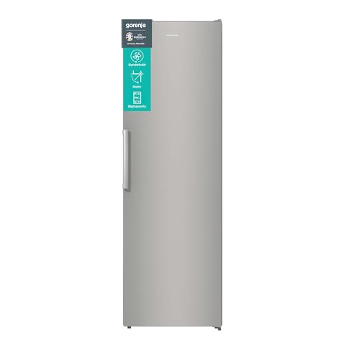 Gorenje R 619 EES5 Kühlschrank / 185cm / Umluft-Kühlsystem/Schnellkühlfunktion/Kühlteil 398 Liter/Inox Look, Silber