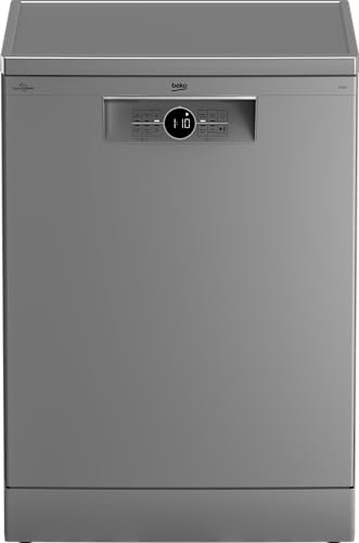 Beko BDFN26430S Geschirrspüler 60 cm, freistehend, unterbaufähig, für 14 Maßgedecke, 6 Programm, 4 Zusatzfunktionen, 3 Spülebenen, HygieneIntense, SelfDry, Programm für Halbe Beladung, Silber