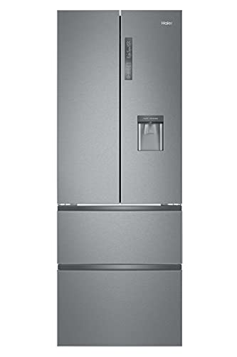 Haier B3FE742CMJW Kühl-Gefrierkombination/French Door / 70 cm Breite / 458 Liter/Wasserspender/Total No Frost/MyZone Pro/Humidity Zone/ABT, Edelstahllook