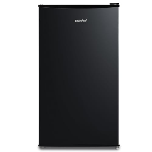 Comfee RCD115DK2 Kühlschrank mit Gefrierfach/ 80L Tischkühlschrank/mit 12 L Gefrierfach/ -18 °C bis -8 °C/ 4-Sterne-Gefrierschrank-Bewertung/ 137 kWh/Jahr/Einstellbare Temperaturregelung/Schwarz