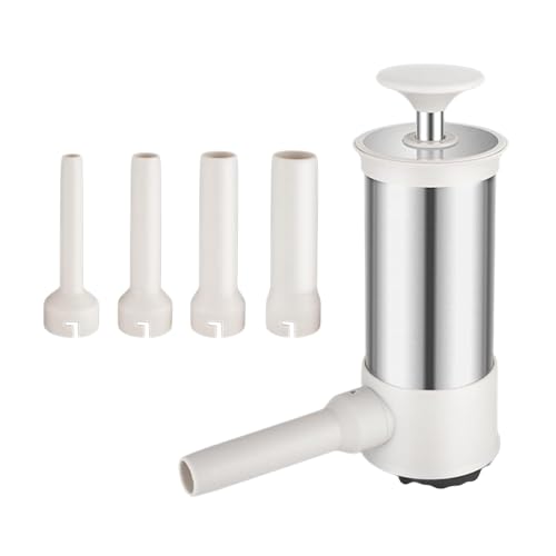 360Trends Wurstfüller aus Edelstahl – Manuelle Wurstfüllmaschine mit 4 Füllrohren (15–30mm) – Rutschfest, Einfach zu Reinigen, Für Selbstgemachte Würste, Salami & mehr
