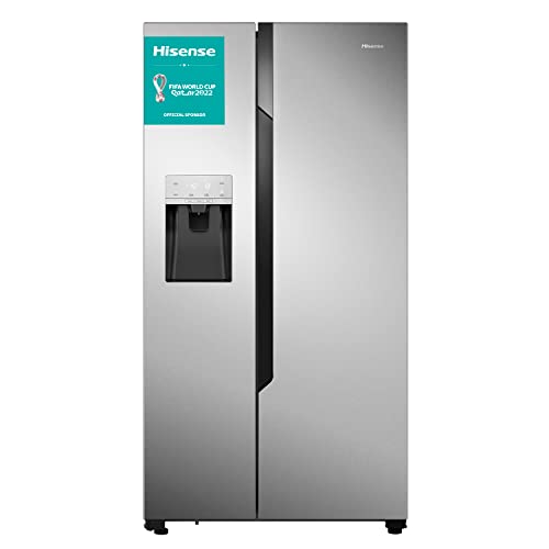 Hisense RS694N4TC2 Side-by-Side Kühl-Gefrierkombination/ NoFrostPlus/ Inverter-Kompressor/ FastFreeze/ Eis-Wasser Spender/ 178,6 cm/ Kühlteil 371 l/ Gefrierteil 191 l/ 42 dB/ 404 kWh/ Jahr/ Inox-Look