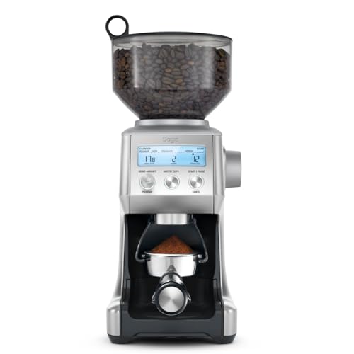 Sage - The Smart Grinder Pro - Kaffeemühle mit konischem Mahlwerk - Programmierbar, automatisch - Gebürsteter Edelstahl