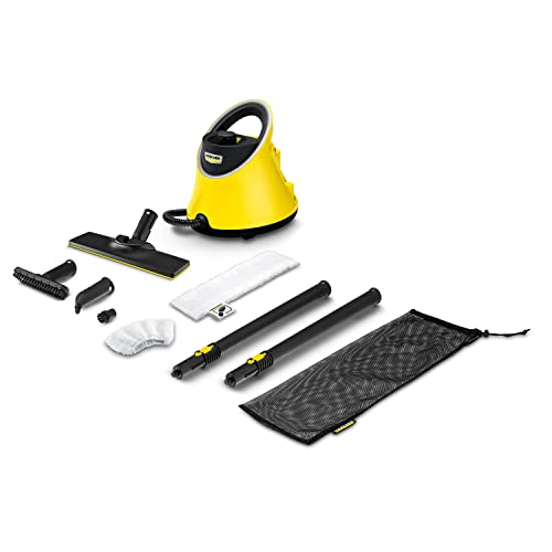 Kärcher Dampfreiniger SC 2 Deluxe EasyFix, Flächenleistung: ca. 75m², Tank: 1 l, Dampfdruck: max. 3,2 bar, Aufheizzeit: 6,5 min., Heizleistung: 1.500 W, mit Bodenreinigungsset EasyFix und Düsen