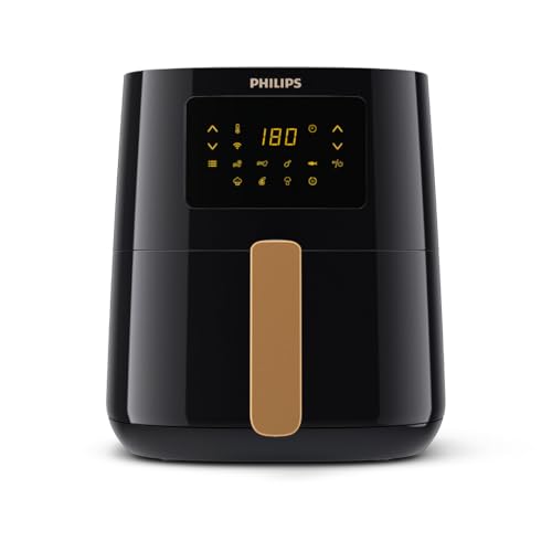 Philips Airfryer 5000 Connected Series - Gesundes, vielseitiges Kochen mit Rapid Air Technologie, 13 Zubereitungsarten, Touchscreen, 4,1 l Fassungsvermögen, perfekt für Familien (HD9255/80)