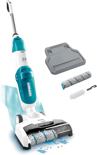 Leifheit Akku Saugwischer Regulus Aqua PowerVac, saugen und wischen, Leichter Nasssauger mit leistungsstarken 24V, kabelloser Waschsauger mit 22 min Akku-Laufzeit, Staubsauger mit Standfunktion