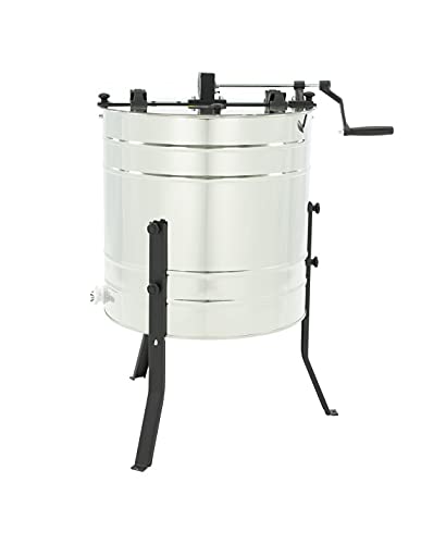 LYSON 4-Waben Honigschleuder Diagonalschleuder Ø600 Manuelle Honeyextractor Tangentialschleuder mit Handantrieb für 4 Rähmchen Universal Edelstahl Imkerei Bienenzüchter Zubehör BASIC LINE