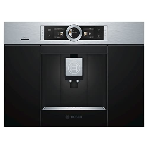 Bosch CTL636ES6 Serie 8 Smarter Einbau-Kaffee-Vollautomat, 45 x 56 cm Nische, 2,4L Wassertank, autoMilk Clean nach jedem Getränk, SilentCeram Drive leises Mahlwerk, MyCoffee Getränke speichern