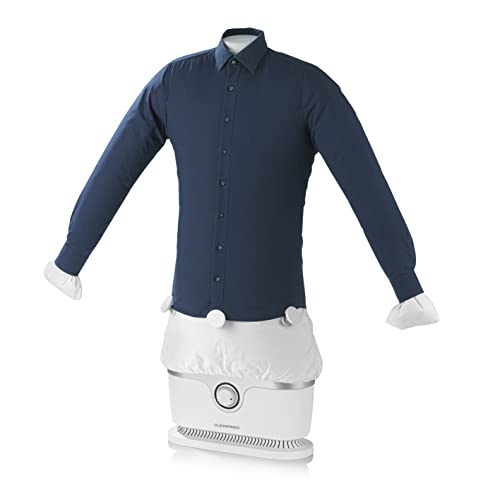 CLEANmaxx Automatischer Hemden-Bügler zum Trocknen und Glätten von Hemden & Blusen | Die innovative und schonende Art, Ihre Wäsche zu glätten, Weiß