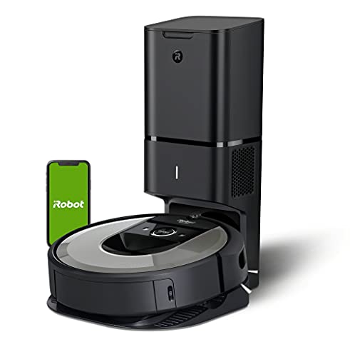 iRobot Roomba i7+ (i7556) Saugroboter, automatische Absaugstation, intelligente Raumerfassung, Zeitplanreinigung, 2 Multibodenbürsten, WLAN Staubsauger Roboter, App-Steuerung, Ideal für Tierhaare