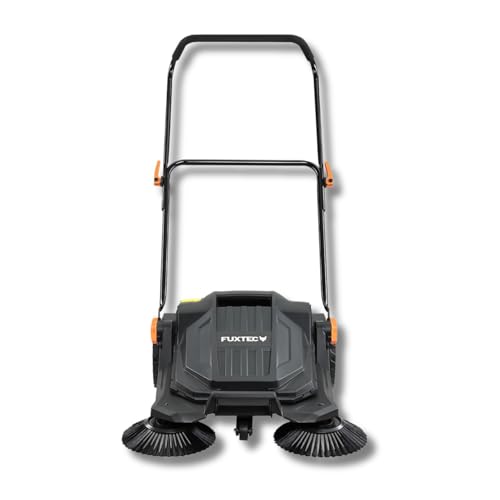 FUXTEC Handkehrmaschine FX-HK65, Kehrgerät für mittlere bis größere Außenbereiche, 650 mm Arbeitsbreite, 20 L Kehrbehälter, Flächenleistung bis ca. 2000 m², ergonomisches Design