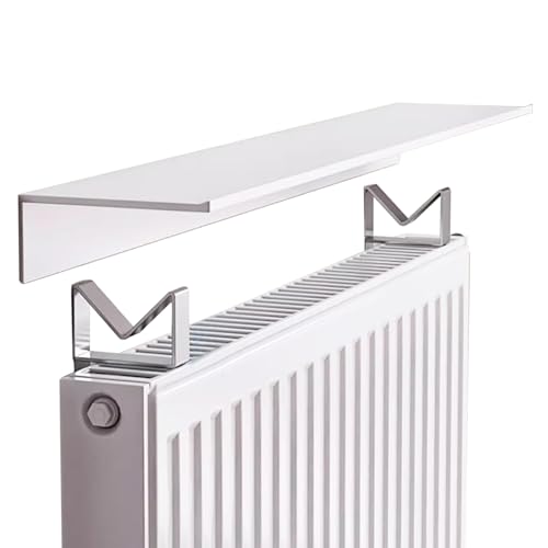 Heizkörperregal,Heizungsabdeckung,Heizkörper Regal,Heizkörperverkleidung,Heizung Regal,2-In-1 Staubdichte Aufbewahrung Aluminium Heizungsregal,Ohne Bohren,Radiator Cover Heizungsverkleidung(60cm)