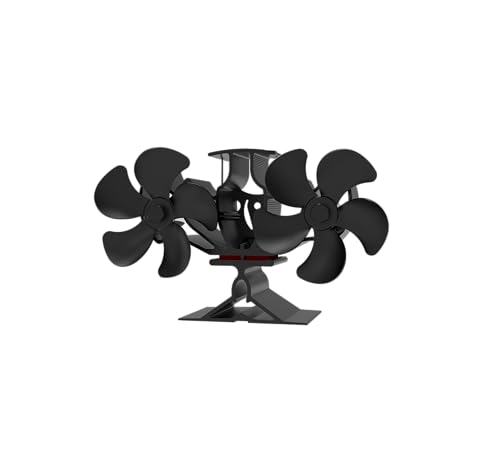 MERTTURM Ofenventilator Kamin Ventilator Kaminventilator Kaminbesteck Lüfter für Kaminofen Holzofen Pelletofen ohne strom Leiser Betrieb, Doppelmotor