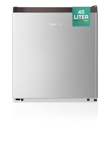 HEINRICHS Getränkekühlschrank 45L klein kompakt leise: 39db mit Kühlfach Mini-Bar; Tisch-Kühlschrank; Mini Kühlschrank mit separatem Kühlfach; perfekt geeignet für Büro Camping Garten Outdoor (Silber)