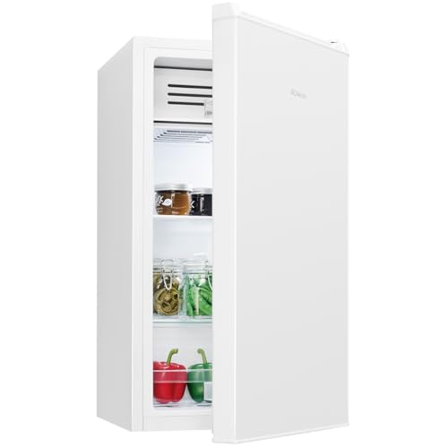 Bomann® Kühlschrank mit Frostfach | 83L | Kühlschrank mit Gefrierfach | leise | 2 Ablagen | Kühlschrank klein | Türanschlag wechselbar | 0°C - 8°C | kleiner Kühlschrank mit Gefrierfach | KS 7257 weiß