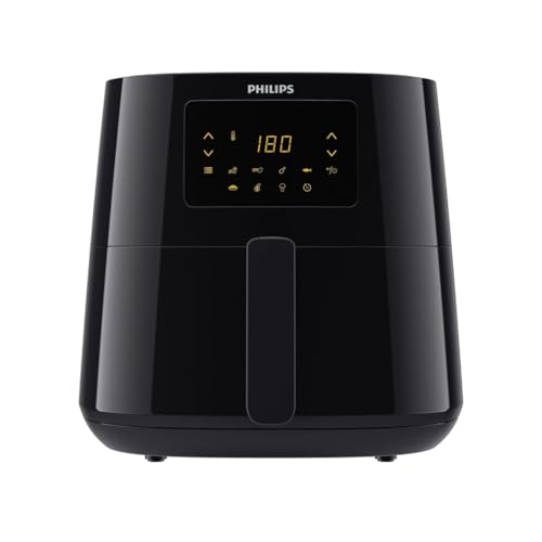 Philips Essential Airfryer XL - 6.2L, Fritteuse ohne Öl, Rapid Air Heißlufttechnologie, Touchscreen, NutriU App mit Rezepten, 2000 W, ‎15 x 15 x 14 cm, Schwarz (HD9270/90)