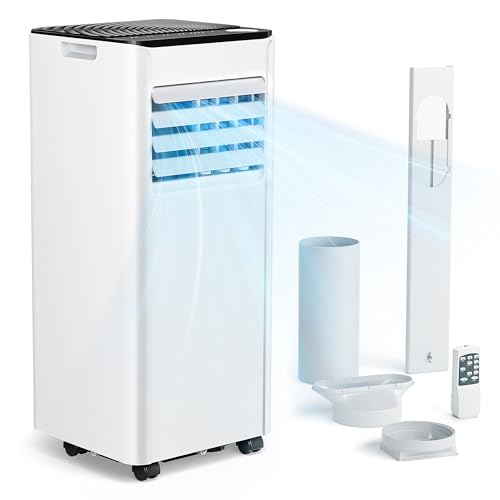 Mobile Klimaanlage 9000 BTU mit Abluftschlauch | 4-in-1 Mobiles Klimagerät | Leiser Betrieb