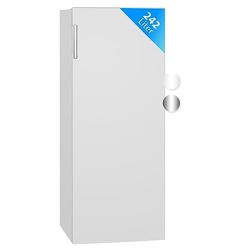 Bomann® freistehender Vollraumkühlschrank | Standkühlschrank groß 242 Liter | inkl. LED-Beleuchtung | ideal für Getränke und Lebensmittel | Türanschlag wechselbar | VS 7316.1 weiß
