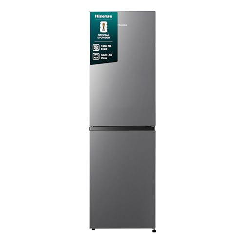 Hisense RB327N4AD2 Kühl-Gefrierkombination/ NoFrostPlus/ Multiflow 360°/ HolidayMode/ FreshZone/ 182,4 cm/ Kühlteil 171 l/ Gefrierteil 85 l/ 41 dB/ 287 kWh/ Jahr/ Edelstahl-Look