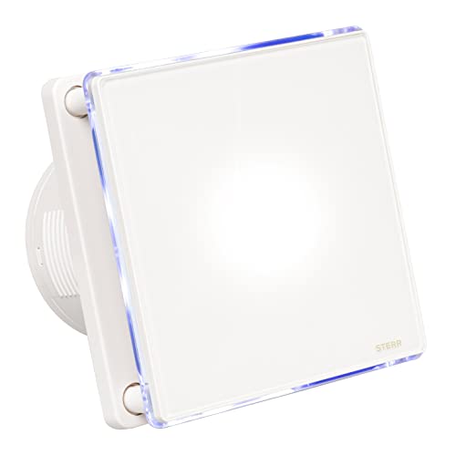 STERR Weiß Badezimmerlüfter 100 mm mit LED Silent badlüfter - Moderner Lüfter ins Badezimmer - Badlüfter 100mm