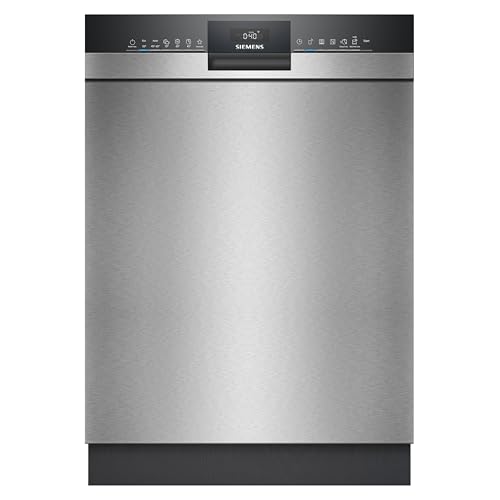 Siemens SN43ES04TE, iQ300, Smarter Unterbau Geschirrspüler 60 cm, Besteckkorb, varioSpeed Plus, autoOpen dry für effiziente Trocknung, höhenverstellbarer Oberkorb, intensiveZone, Gebürsteter Stahl