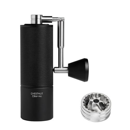 TIMEMORE Chestnut C3 ESP Pro Ganzmetall Kaffeemühle Manuelle Mit Präziser Mahlgradeinstellung, Edelstahl und Kegelförmigem Mahlwerk, Klappbarem Griff Bohnenbehälter 25g Coffee Grinder - Schwarz