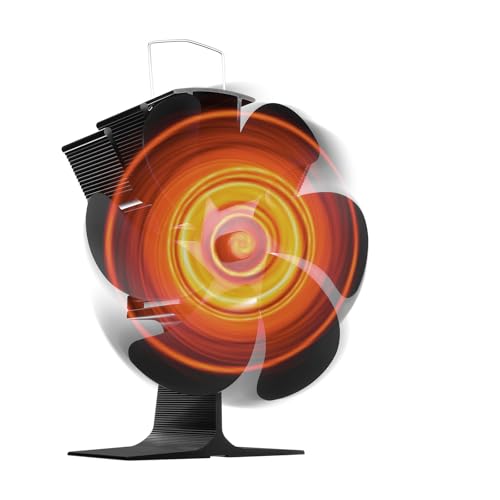 Auauraintt Kaminventilator Mit 6 Blätter, Holzofenventilator Wärmebetriebener Kamin Ventilator, Kaminbesteck Lüfter für Kaminofen Holzofen Pelletofen ohne strom Leiser Bet