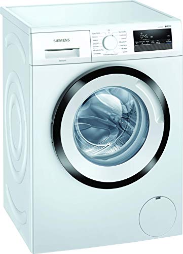 Siemens WM14N122 iQ300 Waschmaschine / 7kg / D / 1400 U/min / Outdoor-Programm / varioSpeed Funktion / Nachlegefunktion, Weiß/Schwarz