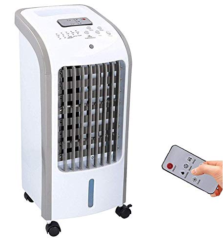 JUNG Lifetime mobile Klimaanlage ohne Abluftschlauch, mit Fernbedienung, Timer, leiser Ventilator mit Wasserkühlung, Klimagerät Mobil, 60W, Lüftkühler leise