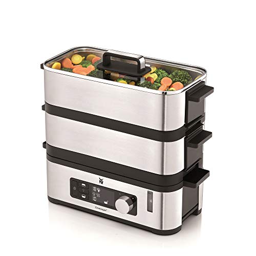 WMF Küchenminis Mini Dampfgarer elektrisch 4,3l, Dampfkocher mit Memory-Funktion, elektrische Dampfgarer, Warmhaltefunktion, Restlaufzeitanzeige, 2 Garbehälter