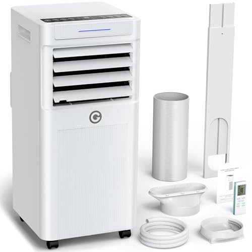 Klimaanlage Mobil 7000 BTU, 3-in-1 Mobile Klimaanlage mit Abluftschlauch, Kühlen,Entfeuchten,Luftzirkulation, LED Display&Fernbedienung, 24h-Timer, Leise&Energieeffizient, Für Räume bis zu 68 m³(20㎡)