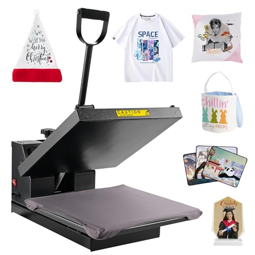 PlanetFlame Heißpresse 38X38CM Wärmepresse Digitale Sublimation Maschine Heißpresse für Männer T-Shirts Canvas-Tasche Damen T-Shirt Hitzepresse Transferpresse (schwarze)