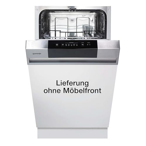 Gorenje GI 520 E15X Teilintegrierbarer Geschirrspüler / 45cm / 9 Maßgedecke / 5 Programme / 1h Reinigungsprogramm / höhenverstellbarer Oberkorb / vollständiger Überlaufschutz, Eingebaut, Edelstahl