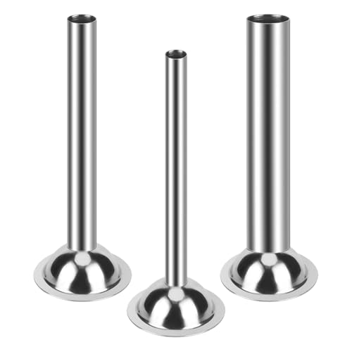 3 Stück Wurstfülltrichter,Sausage Filler,12mm,19mm,32mm Edelstahl Rohre Wurstfüller,Wurst Stuffrau Röhren,Fleischwolf aufsatz plätzchen,Edelstahl Füllrohr, für Größe 5 Fleischwolf