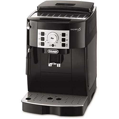 De'Longhi Magnifica S ECAM 22.110.B Kaffeevollautomat mit Milchaufschäumdüse für Cappuccino, mit Espresso Direktwahltasten und Drehregler, 2-Tassen-Funktion, 1,8 Liter Wassertank, Schwarz/Silber