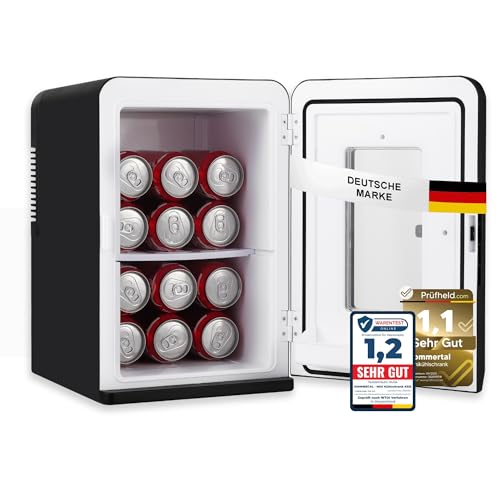 Sommertal KS15 Mini Kühlschrank, kühlen und wärmen, Volumen 15L, 230V für Zimmer Steckdose und 12V DC für Auto, Bierkühlschrank, Getränkekühlschrank, Minibar klein tragbar