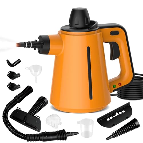 Dampfreiniger Boden, 1050 W Dampfreiniger Handgerät 10 Aufsätzen 3,5 Bar Hochdruck-Dampfreinigung Chemikalienfrei, Dampfreiniger für alles Polstermöbel Fenster Bad Auto Sofa Teppich Fliesen Matratze