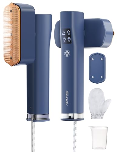 Sundu Steamer Reise Dampfglätter, Dampfbügeleisen für Kleidung, 2-in-1 Reisebügeleisen Steam iron, 15s schnelles Aufheizen Steamer dampfglätter, Tragbarer Dampfglätter mit LED Display, 4 Bügelmodi