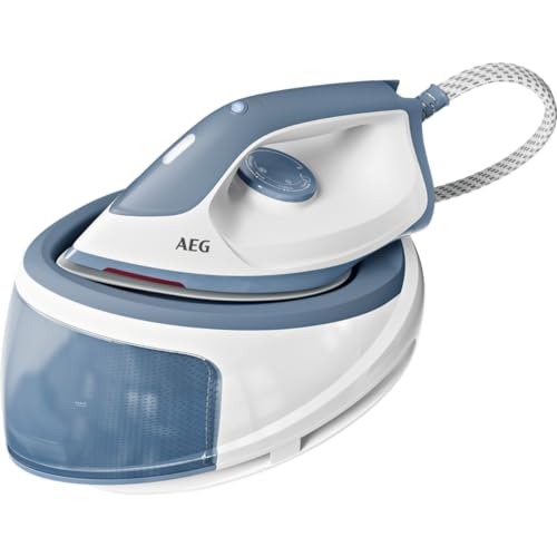 AEG ST5-1-2DB Dampfbügelstation, Dampfdruck 5 bar, Dampfstoß bis zu 160 g/min, 2.400 W, Schnellstart, auslaufsicher, Feinwäsche, Wassertank 1,2 l, Blau