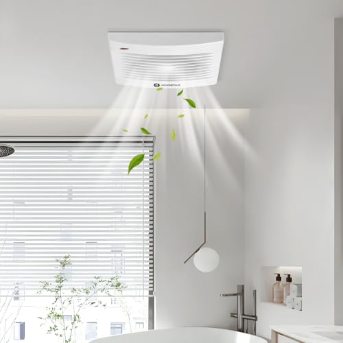 Aigostar Badlüfter 100mm mit Rückstauklappe, 90m³/h Wasserdicht Badlüfter,für Bad Küche Schlafzimmer Garage,Weiß