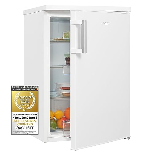 Exquisit Kühlschrank KS516-V-H-010D weiss | Kühlschrank ohne Gefrierfach freistehend | 133 l Volumen | Vollraumkühlschrank 56 cm Breite
