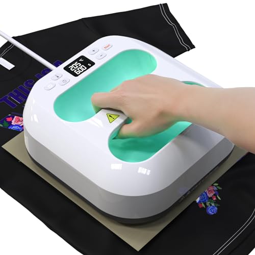 Mefine Transferpresse Plotter 22.8cmx22.8cm/9'x9' Heizpresse Tragbare T-Shirt Plotter Maschine con Zeitmesser, Schnelles Aufheizen&Automatische Abschaltung DIY Buigelpresse fur Kleidung und Taschen