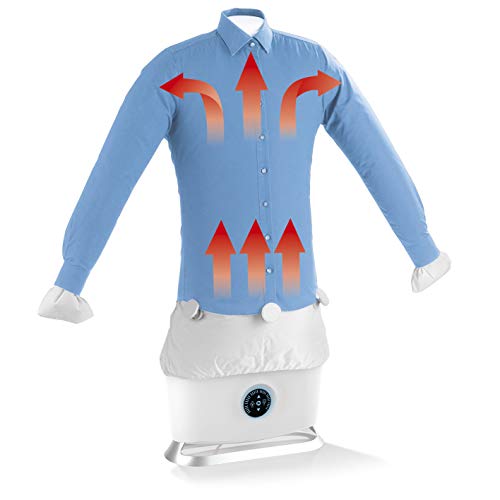 CLEANmaxx automatischer Hemdenbügler mit Dampffunktion | Innovativer Bügler für Hemden & Blusen, Bügelautomat | Schonender als Wäschetrockner und Bügeleisen, 2 Programme, Touch Display