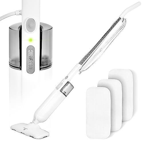 Duronic STM11 Dampfreiniger, hygienische Bodenreinigung, Elektrischer Wischmopp mit 2 Extra Pads, Dampfbesen 1100 W, Steam Mop mit 350 ml Wassertank für heißen Wasserdampf, Dampfwischer