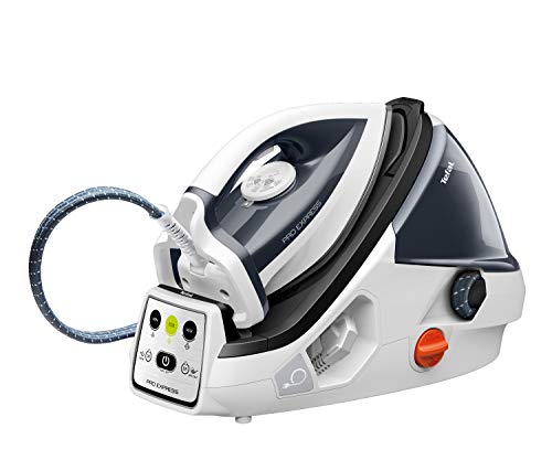 Tefal Pro Express Dampfbügelstation, 2200 W, Bügelstation, 6 Bar, 120 g/Min. kontinuierlicher Dampf, 300 g/Min. Extra-Dampfstoß, automatische Abschaltung, Dampfbügeleisen, grau/weiß, GV8711