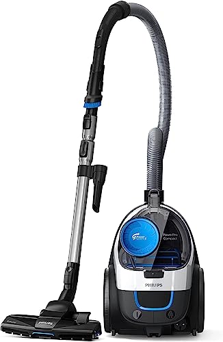 Philips PowerPro Compact Beutelloser Staubsauger, 900 W PowerCyclone 5, Allergy H13-Filter, 76dB, TriActive Nozzle, 6m Kabel, Star White, (FC9332/09)