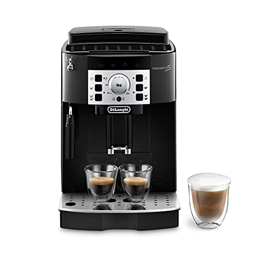 De'Longhi Magnifica S ECAM 22.110.B, Kaffeevollautomat mit Milchaufschäumdüse, EXKLUSIV BEI AMAZON, Direktwahltasten für Espresso und Kaffee, 2-Tassen-Funktion, 1,8 Liter Wassertank, schwarz/silber