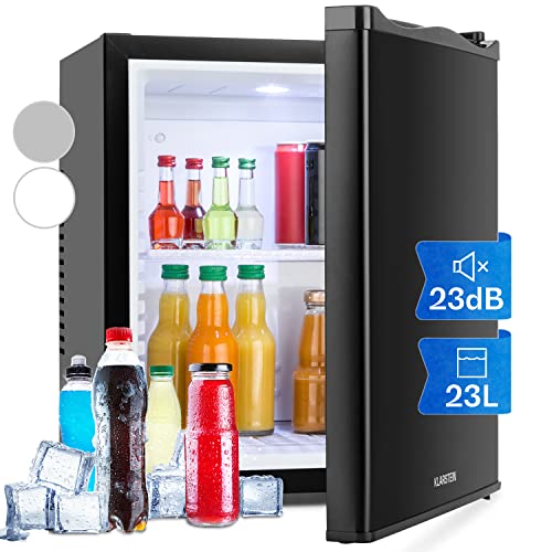 Klarstein Mini Kühlschrank für Zimmer, 23L Mini-Kühlschrank für Getränke & Kosmetik, Kleine Minibar, Kühlschrank Klein & Leise, Verstellbare Ablage, Kleiner Skincare Kühlschrank 5-15°C