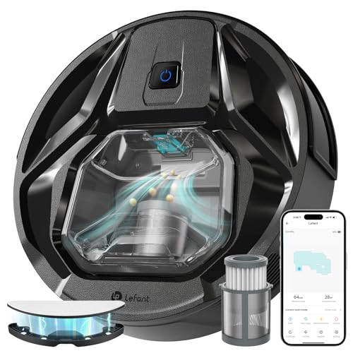 LEFANT M320 Saugroboter mit Wischfunktion 3 in 1, 6000Pa Staubsauger Roboter mit Präzise-Entfernungs-Navigation, Sichtbar 800ML Staubbehälter, 210Mins, WLAN/App, Ideal für Tierhaare, Teppiche